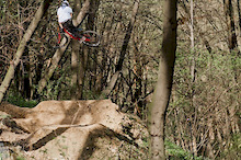 Szymon Godziek riding his both full suspension bikes - red slopestyle machine (Dartmoor Shine) and stylish anthracite-green bikepark freeride funbike (Dartmoor Wish).
Photo by Bartek Woliński - http://wolisphoto.com