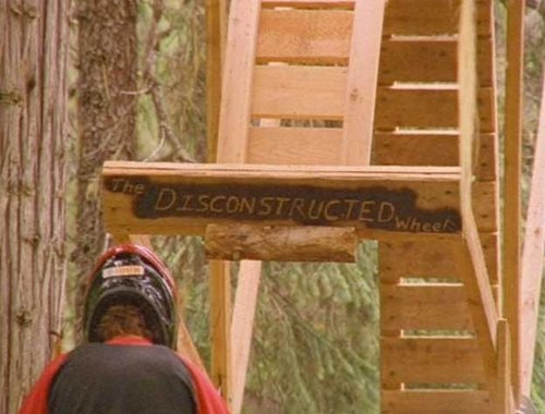 I remember hearing that the hub for the Disconstructed Wheel was machined by Sam's dad as a high school grad present. Screen cap from NWDIII.