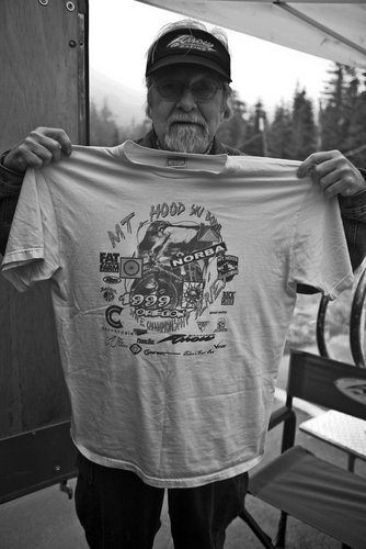 Gus with vintage 1999 Ski Bowl Tshirt from the NORBA Championships.