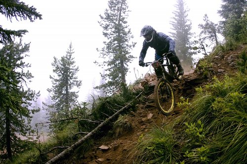 Wheelsport East's Kieth 'Mountain Man' Thompson putting a run to the clocks.
