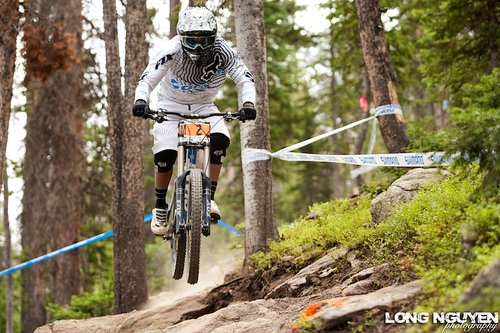 Jared Rando working the rock gardens. 

Colorado Crankworx Downhill Pro Finals