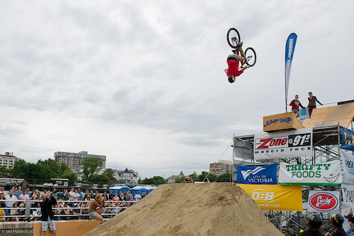 On his last run Semenuk decided to flip the drop...
