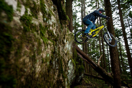 Matt from North Shore Bike Shop testing out his new Transition TR250