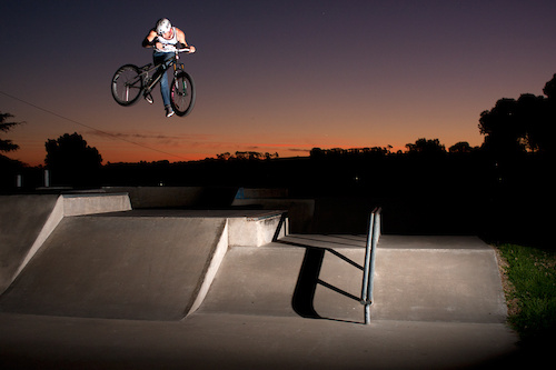 Nac over the box after i snapped my chain. Lucky you dont need to pedal at all at this park! Photo - Harley James