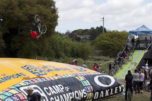 The first day of the Camp of Champions Big Air Bag Tour, Jump Jam and Jump Camp at The Santa Cruz Bike Festival in Aptos, California. Thanks to everyone that came out and rode, hung out and had fun. Also thanks to Epicenter Bike Shop for the power to run the bag.