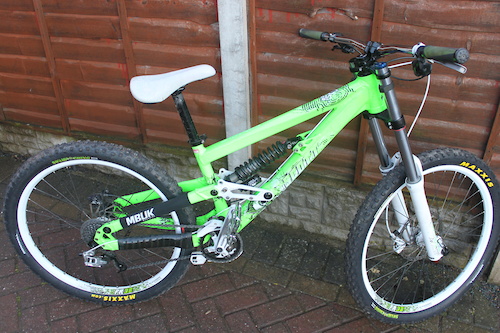 my bike with a couple of  upgrades, saint brake (getting the other soon), superstar bars, sunline stem, superstar pedals, x9 rear mech, x5 shifter,swampthing tyres