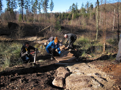 Bermed bridge in progress