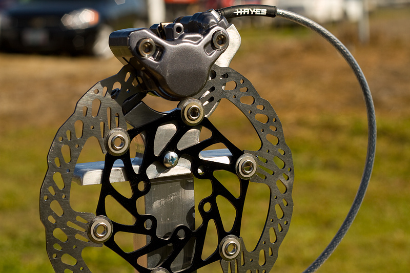 After a lot of work, this is the finished product. This V-series floating rotor is used on the new Hayes Prime brakes and is available in 140, 160, 180, 203, 224 mm