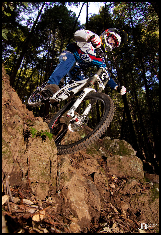 Curtis taking it to the steep tech section!