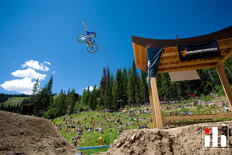 Colin Westeinde had impressive first run with a super sick no foot can over the trestle, followed by a stylish tuck no hander off the whale tail, and a superman over the jump.