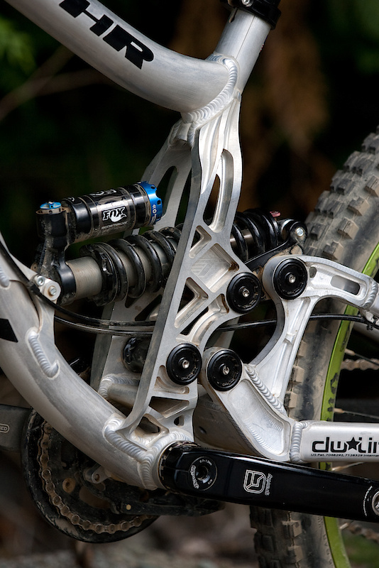 There is a lot of machining going on there! Although the frame comes in at just over 10 lbs with a Fox shock and steel spring, riders have been blown away by how stiff the package feels. One of the design goals was to keep the pivot and shock mass centralized and low in the frame. Mission accomplished.