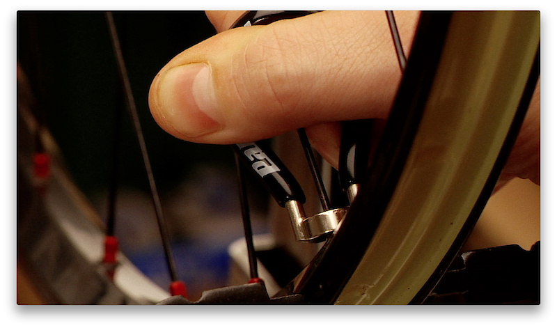 A spoke and a nipple are essentially a screw and nut that thread together to tighten and add tension to the wheel. They use standard right hand thread, but because you are looking at the nipple upside down, you have to remember to turn the spoke wrench clockwise to loosen and counter-clockwise to tighten. Only turn the wrench a small amount at each go, an 1/8th to a 1/4 turn at a time will prevent you from overdoing it and limit the damage if you do end up doing something wrong, which is likely to happen when you are learning.