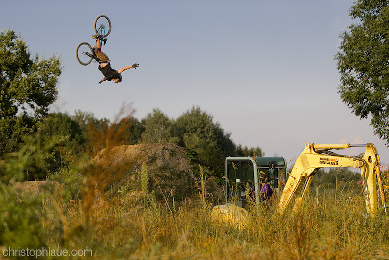 Amir Kabbani is riding and Andi Wittmann building some dirt jumps for the Bavarian Super Session