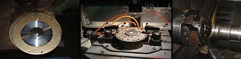 The Hayes V-series rotor in various stages of production. If you thought that making a rotor was a quick and simple process, you thought wrong.