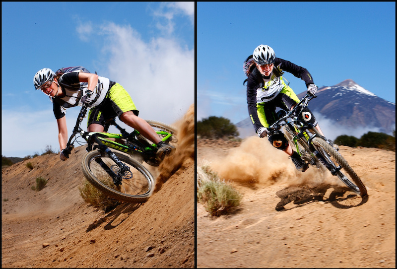 Steffi getting some dust on the desert like landscape at Las Canadas