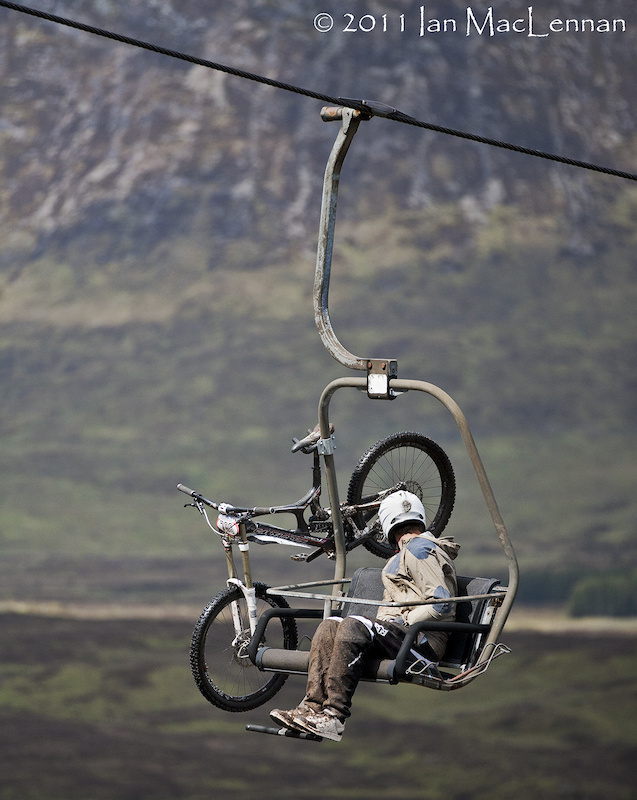 The chair lift is not for the faint hearted.