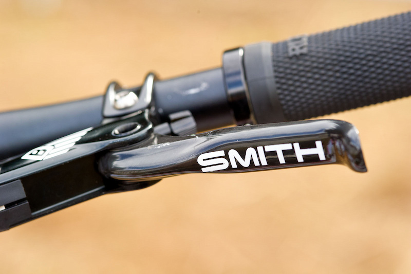...which means custom brake levers. Additionally, as a Black Box athlete, Steve's rounded the bike out with everything SRAM: Truvativ BooBars, Holzfeller direct mount stem, etc.