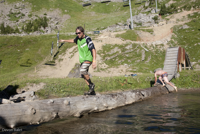 After winning best event spirit Geoff had no choice but to join Sebee jumping into the pond.