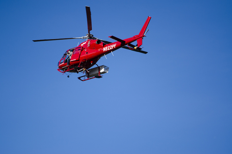 Margus Riga taking pictures of Red Bull Joyride from the heli