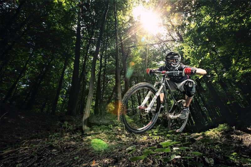 Remek is freeriding with his Phantom in old forests near Zamo . Photo by Micha Grela - http michalgrela.pl. http dartmoor-bikes.com