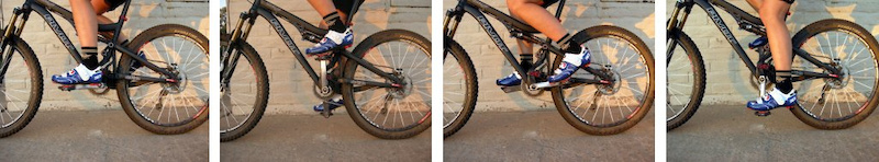 Ride around for a bit and then stop at the 12 3 6 and 9-o clock posiitions of the crank rotation. Check each position for side to side play in the cleat. If your shoe is binding to one side make a note if it s to the right or left at each stop.