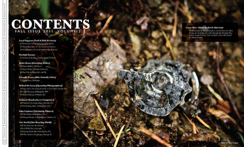 Contents Page of the newest Freehub Volume that hit newsstands October 25th.