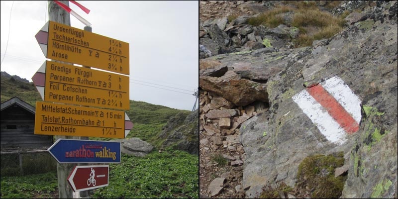 Trail markings in Switzerland