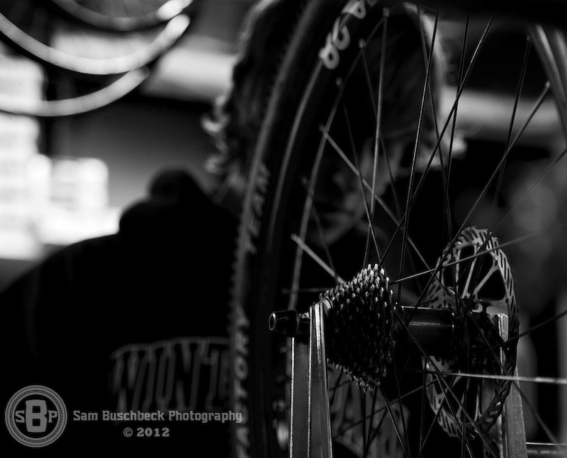 Working on the bike