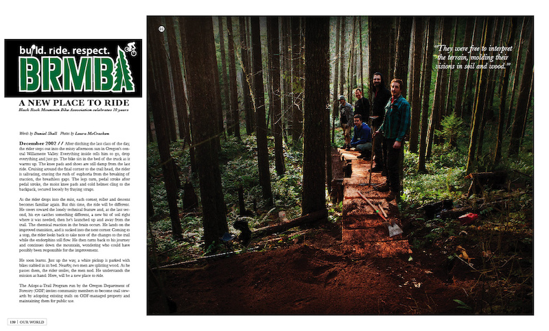 Black Rock Mountain Bike Association is one of the features in 'Our World', a section that is dedicated to the endeavors associated with growing and building our sport.