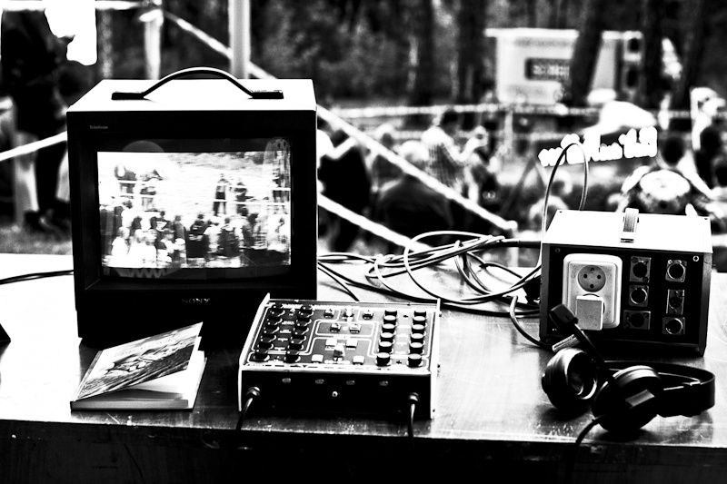 Freecaster live feed commentary booth right next to the track