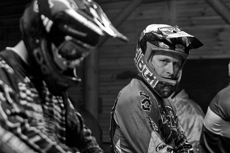R.S.P s Marrossi in the start gate for the round of 16. He would later go on to the quarter finals where he had a spectacular crash ending his night.
