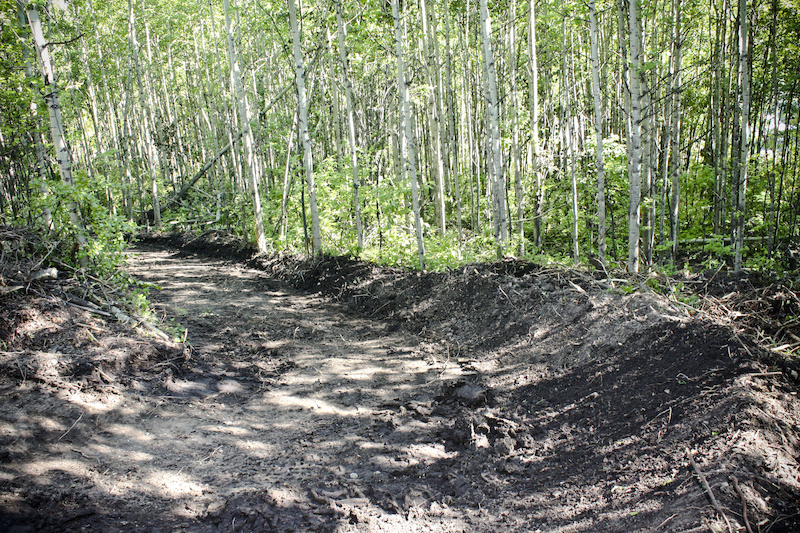 Trail widening in progress