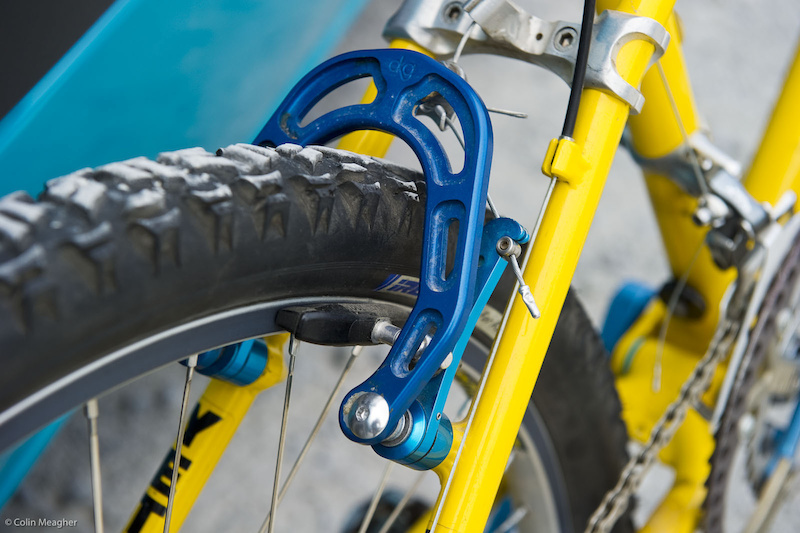 This bike had both a front and a rear brake booster to help Myles keep things under control. Sort of.