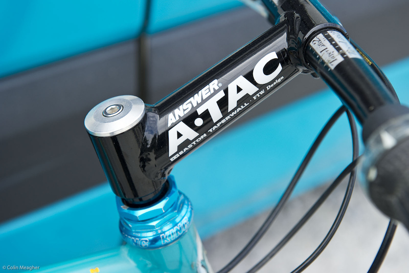  If I am not mistaken the stem was a 135mm 17degree rise. It was machined down and scalloped out for weight. There to my knowledge were no other choices in our arsenal. Ride the front end baby -MR
