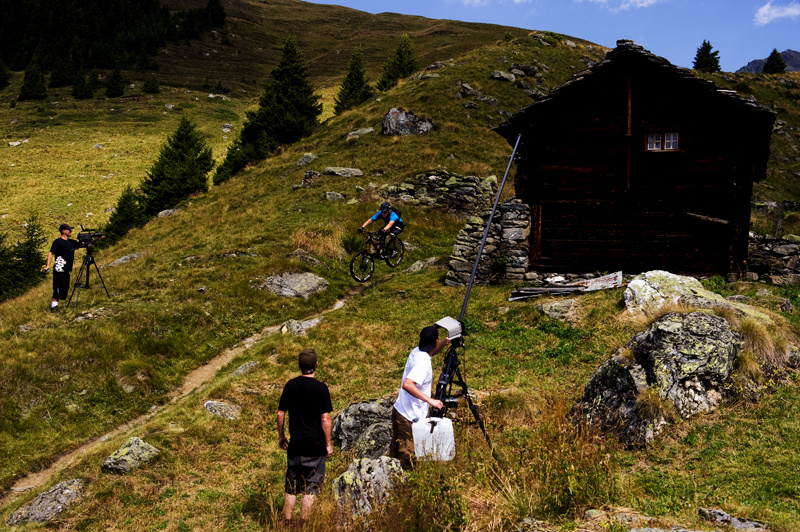 Behind the scenes in Verbier Swizerland. Photographed in August 2011. Photographed during a film shoot with ANTHILL Films for their upcoming movie Strength In Numbers.