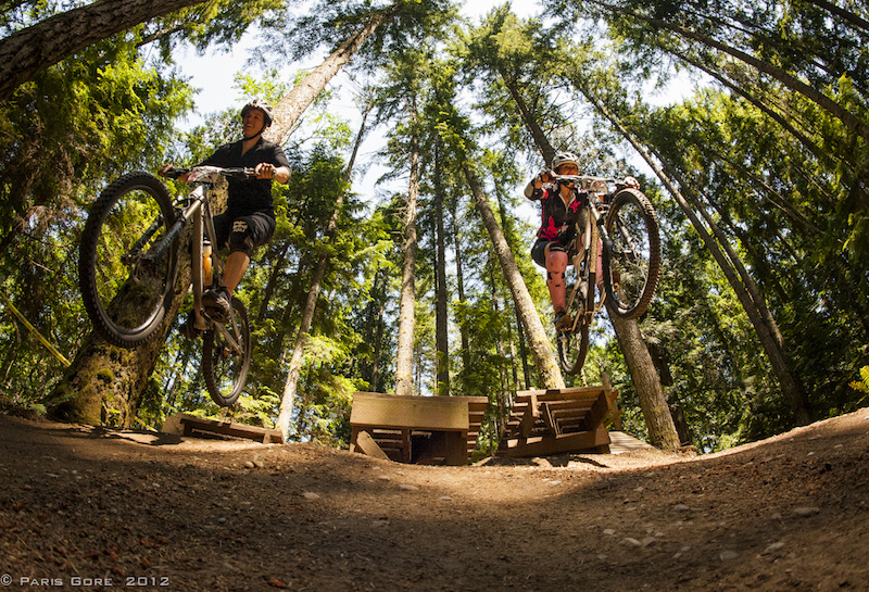Mother amp Daughter are two of the gals on the Mudbunnies team. Mother Hucker showing her daughter how it s done off the bigger of the drops.