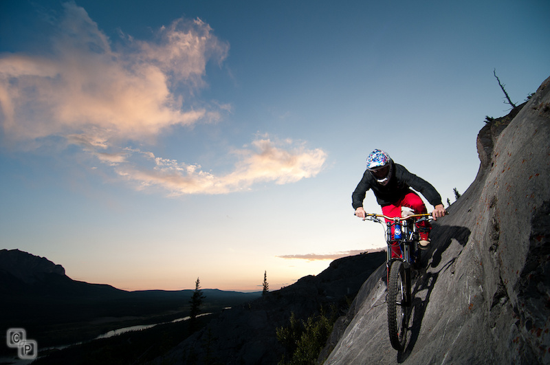 an extremely steep angled traverse early in the morning. a shot taken for the cowtown showdown photo challenge. photo copyright Chris Pilling 2012. photo not to be used without permission