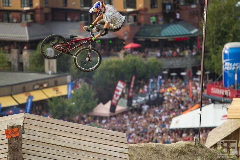 Martin S derstr m performing a 360 -tailwhip in the Joyride Super-Finals