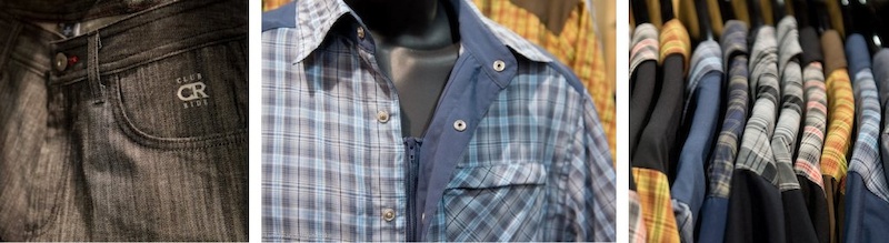 Club Ride s men s jersey and stretch denim pants.