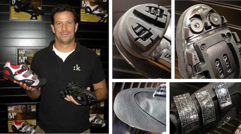 My friend Steve Delacruz has been spending most of his life lately in Italy designing Fizik s new shoe range. Steve has done enough laps on the dirt to earn the cred and Fizik s new M5 left and top-drawer M1 reflect it. M1 details clockwise replacable dual-compound heel block carbon fiber sole tipped by a molded nylon flex member for walking replaceable cleat bed carbon fiber reinforced sailcloth on instep straps armored toe box to fend off rock strikes. The ratcheting buckle not pictured has a one-click tension release.