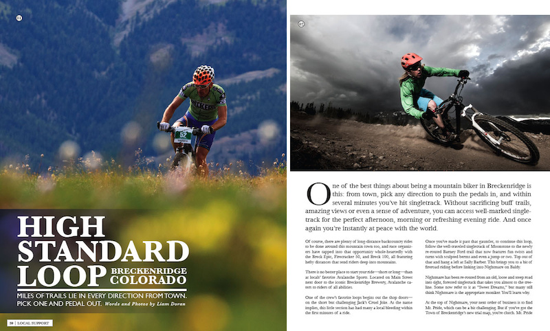 Avalanche Sports in Breckenridge, CO wrote one of three trail and ride reviews in Volume 3.2. Others that accompany it in 3.2 are from Republic Cycles in Brackendale, BC and Kristian Jackson in Kingsport, TN.