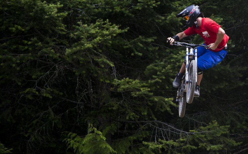 Mountain bike rider Dylan Sherrard is seen riding the Whistler Bike Parkl in Whistler B.C. Monday August 13 2012. THE CANADIAN PRESS Jonathan Hayward