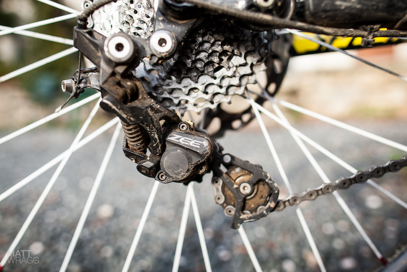 Close-up of the used mech.