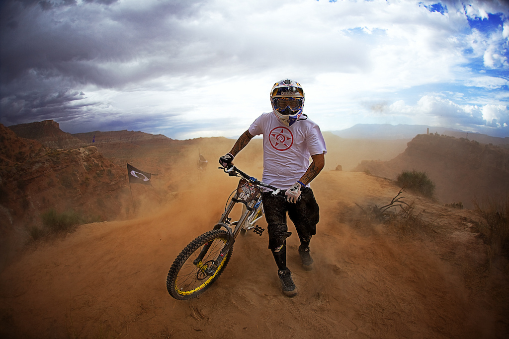 the last two men on the mountain were me and Andreu when a very strong sand storm hit the Red Bull Rampage 2010. I had to bring my 5d for a professional cleaning twice