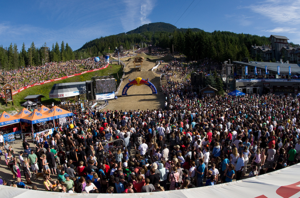 The SRAM viewing deck is one hell of a spot to scream cheer and have a drink Lucky.