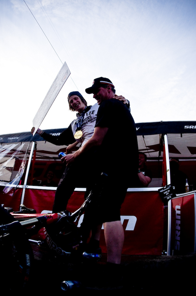 These two old soles are all smiles. Shawn slaves over Semenuk s bikes and makes sure they feel perfect. The wizard works for SRAM but spends most of his time based out of the Tantalus Bike shop in Squamish. If you need the level of care that Semenuk does see the Wizard Shawn Cruickshanks