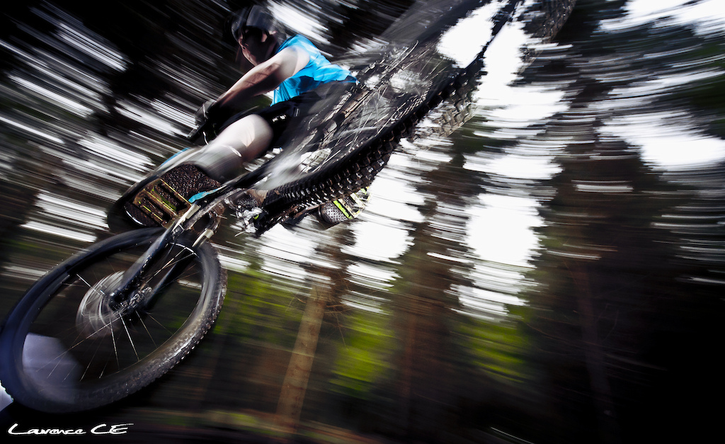 Duane whipping it out on the FR Track at Oneplanet Adventure Llandegla - Laurence CE - www.laurence-ce.com