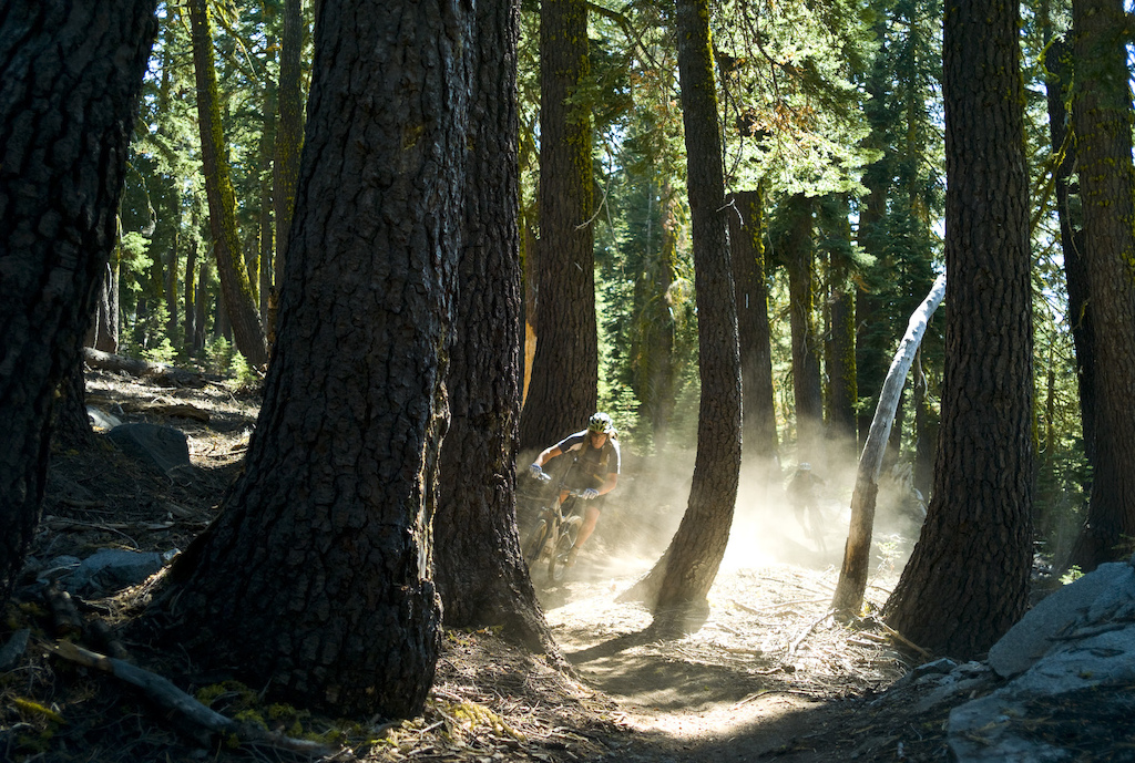 The Hole in the Ground trail is one of the best flowy tech trails in Tahoe. I dont care what anyone else says about it. Photo by Dan Milner.
