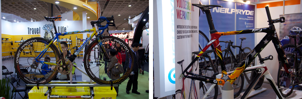 Crazy painted road bikes.