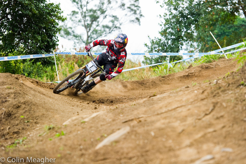 Aaron Gwin was looking focused and in control on the track at the Pietermaritzburg UCI World Cup